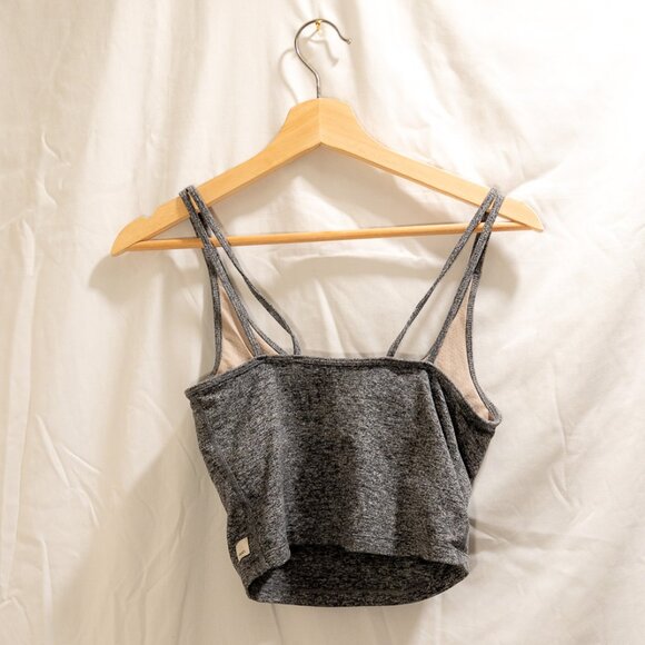 Vuori Halo Performance Crop Tank - Heather Grey (size Medium) - Picture 2 of 3